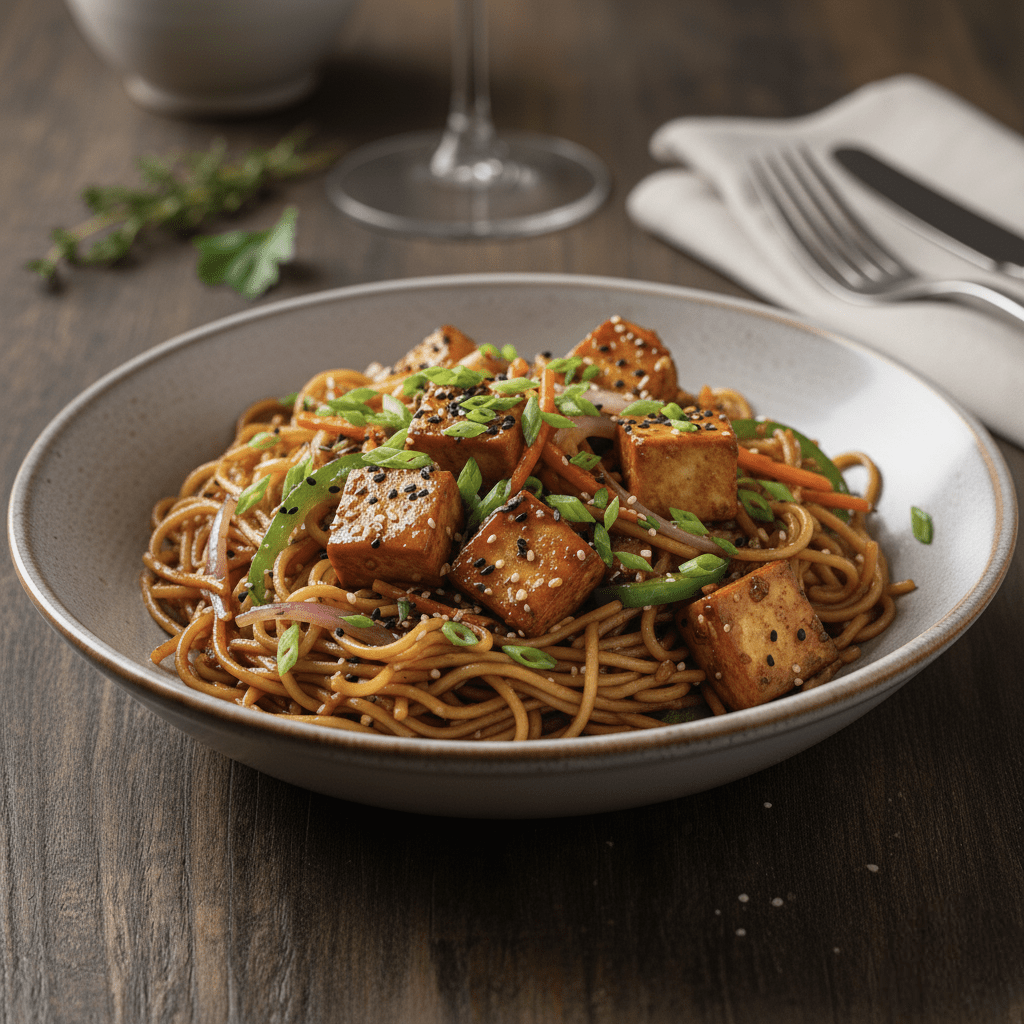 Veg paneer noodles with chilli garlic flavor at Kashmir Darbar restaurant